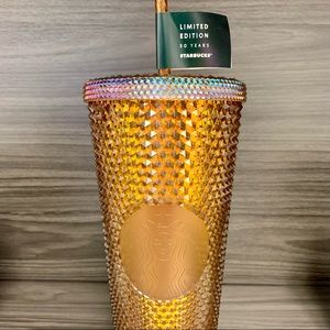 Starbucks Orange Iridescent Studded Tumbler 50th Year Anniversary 20 ounce